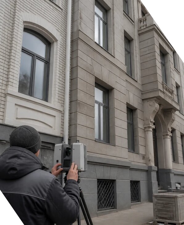 Лазерное сканирование фасадов зданий для обследования в Алейске